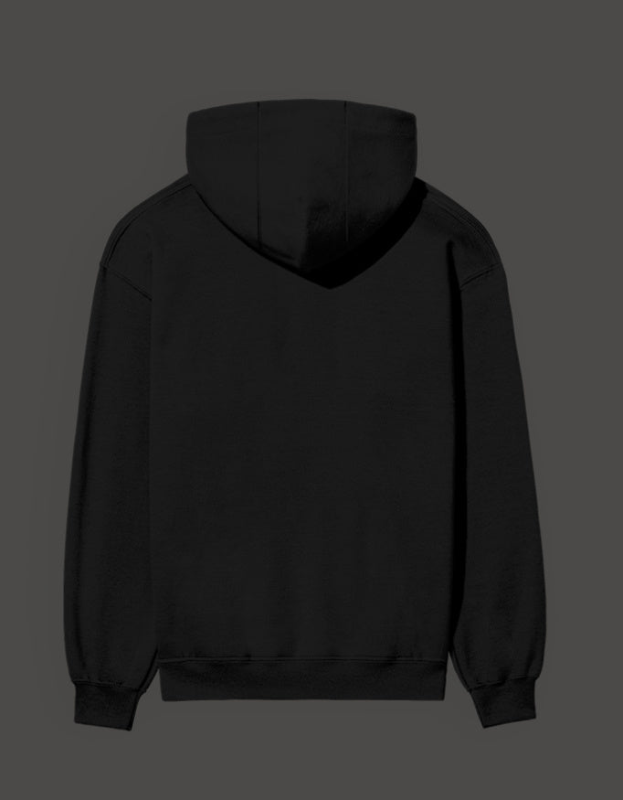 Back view of a black Zoro sacrifice hoodie with a comfortable fit and stylish design