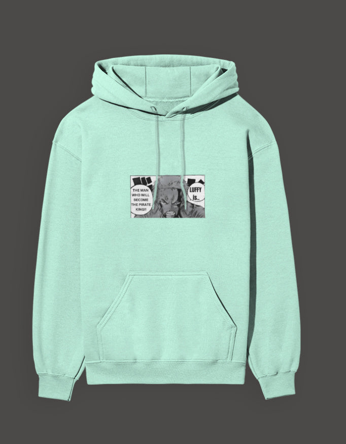 Mint Green Zoro Sacrifice Hoodie featuring a graphic print for anime fans
